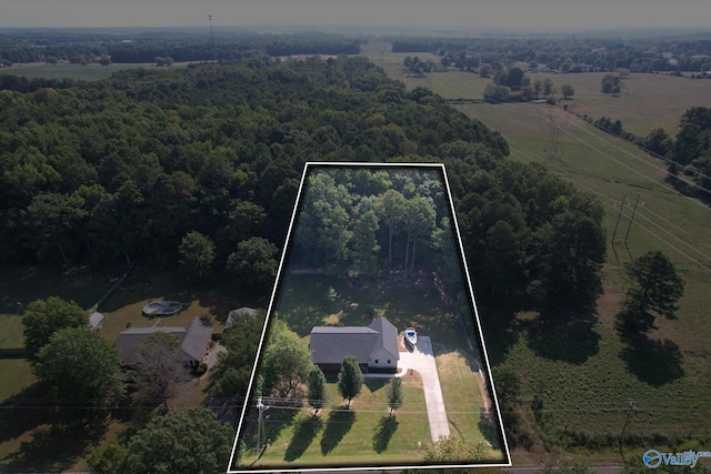 drone / aerial view featuring a rural view