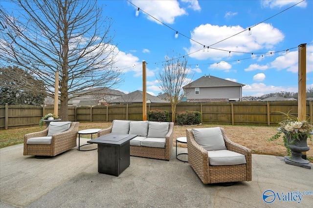 view of patio / terrace with an outdoor living space