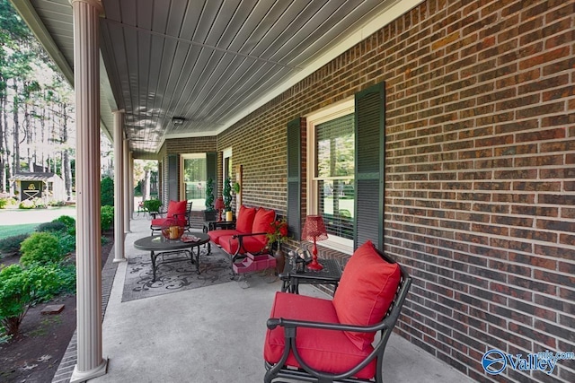 view of patio / terrace featuring covered porch