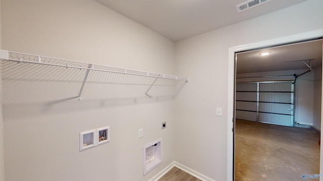 209 Roman Randall Rd, New Market, AL 35761 - clothes washing area featuring visible vents, baseboards, laundry area, electric dryer hookup, and hookup for a washing machine