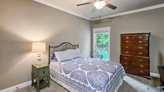 10 Verdant Cir SE, Huntsville, AL 35803 - carpeted bedroom featuring ornamental molding, baseboards, and ceiling fan