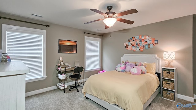 10 Verdant Cir SE, Huntsville, AL 35803 - carpeted bedroom featuring baseboards and a ceiling fan