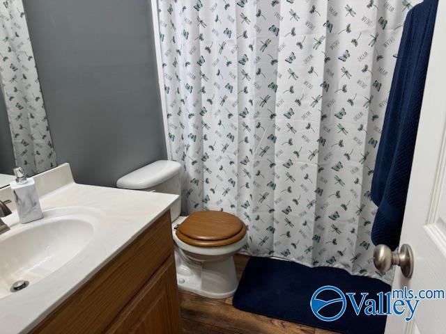 117 Simmons Cir, Fayetteville, TN 37334 - full bath featuring vanity, toilet, and a shower with shower curtain