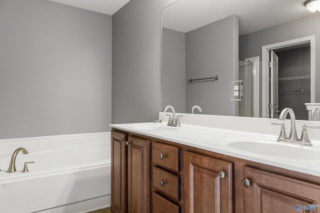 29929 Park Hill Dr, Madison, AL 35757 - full bath with a garden tub, double vanity, and a stall shower