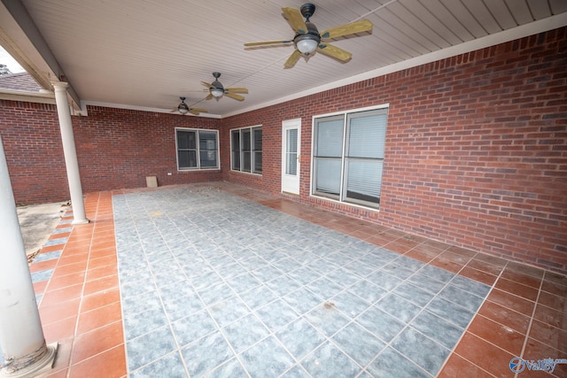 view of patio / terrace featuring ceiling fan