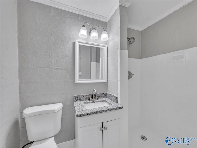 2612 Valley Brook Dr, Huntsville, AL 35811 - bathroom featuring a shower, vanity, and ornamental molding
