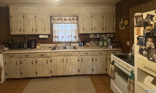 kitchen with sink and white appliances