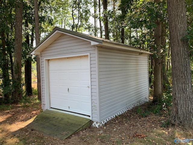 view of garage