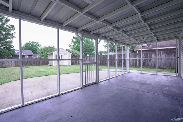 view of unfurnished sunroom
