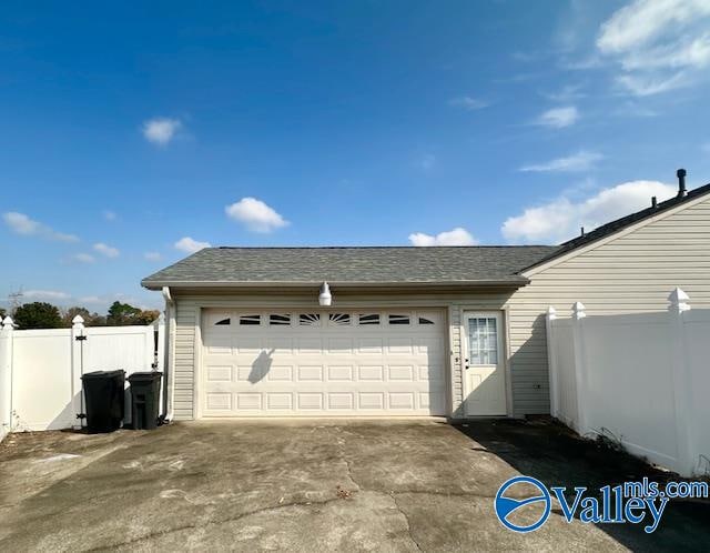 view of garage