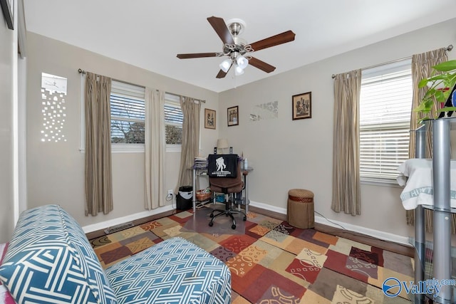 office featuring ceiling fan