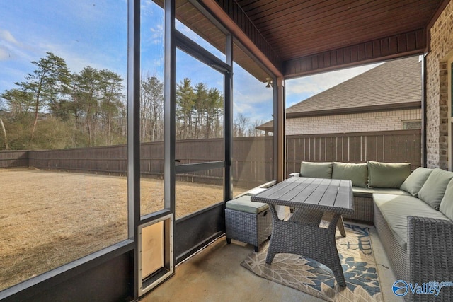 view of sunroom