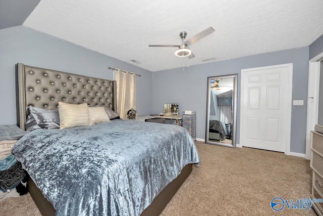 12956 Hickory Hills Rd, Athens, AL 35614 - carpeted bedroom with ceiling fan and lofted ceiling