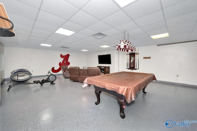12956 Hickory Hills Rd, Athens, AL 35614 - recreation room featuring a drop ceiling and pool table