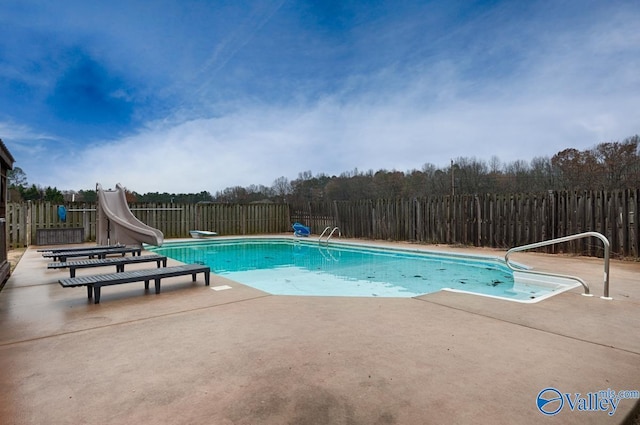 12956 Hickory Hills Rd, Athens, AL 35614 - view of pool with a patio area, a diving board, and a water slide