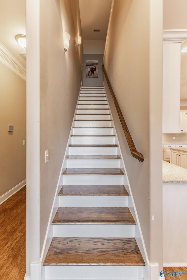 108 NW Rockhaven Dr, Madison, AL 35757 - stairs with crown molding