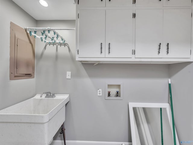 1011 Cole Dr SE, Huntsville, AL 35802 - washroom with cabinet space, hookup for a washing machine, and electric panel