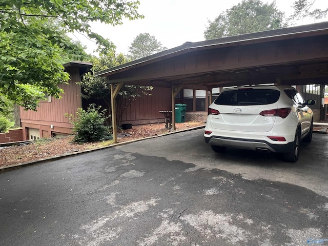 view of parking featuring a carport