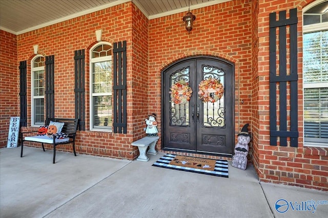 property entrance with a porch