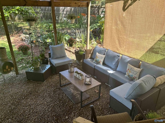 view of patio featuring an outdoor living space