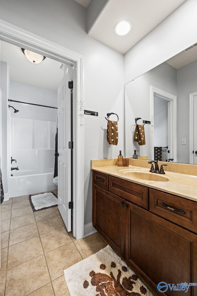 126 Mattie Ct, Madison, AL 35756 - full bathroom with vanity, tub / shower combination, and tile patterned floors