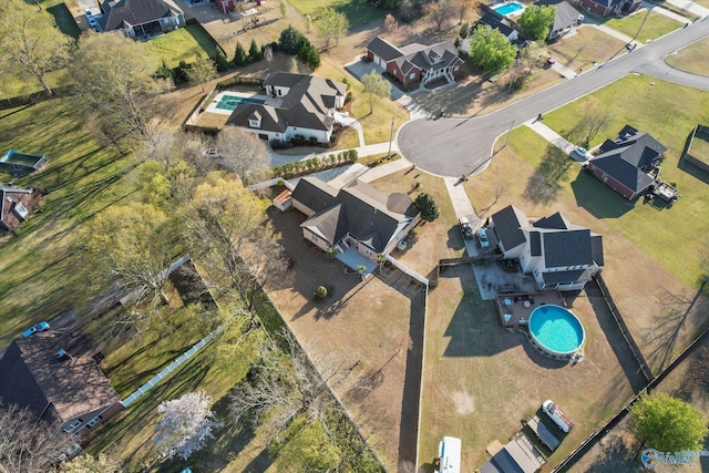 aerial view with a residential view