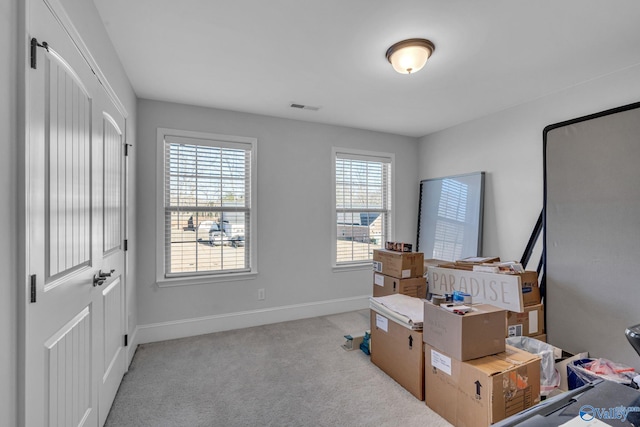 interior space featuring visible vents and baseboards