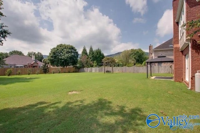 view of yard with a gazebo