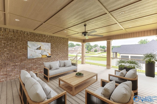 20020 Capitol Hill Dr, Tanner, AL 35671 - deck featuring a ceiling fan and an outdoor living space