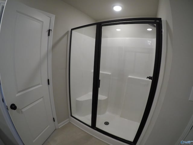 bathroom featuring walk in shower