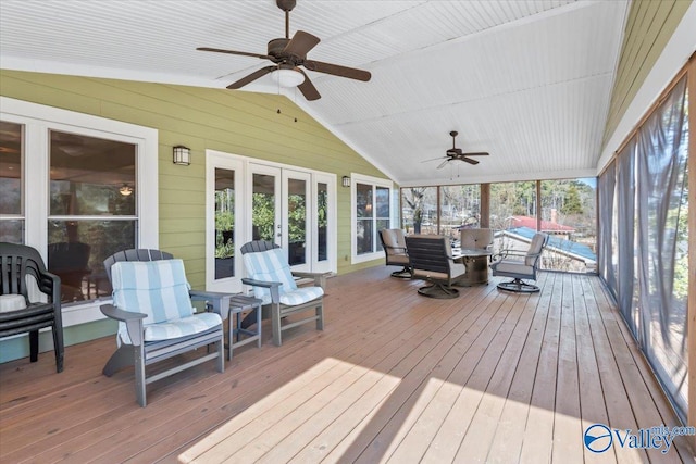 deck featuring ceiling fan