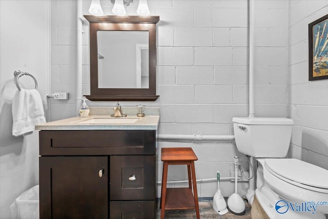 bathroom with toilet and vanity