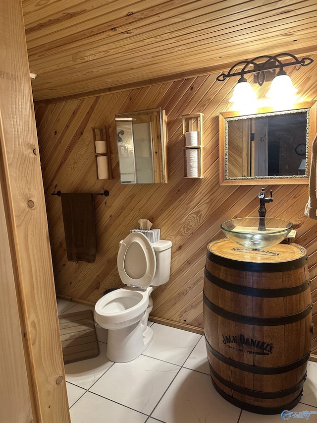 600 County Road 531 Unit 209, Centre, AL 35960 - bathroom with toilet, wood ceiling, and wooden walls
