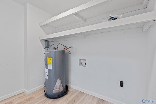 utility room with water heater