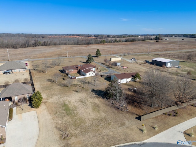 aerial view with a rural view