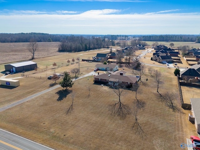 aerial view with a rural view