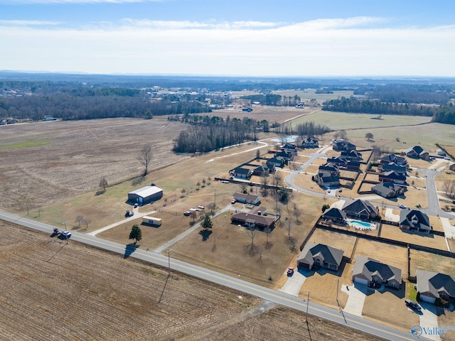 aerial view with a rural view