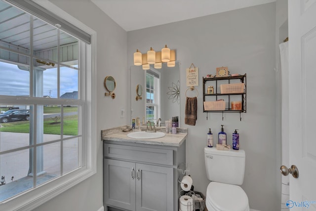 bathroom with vanity and toilet