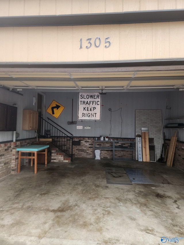 view of garage