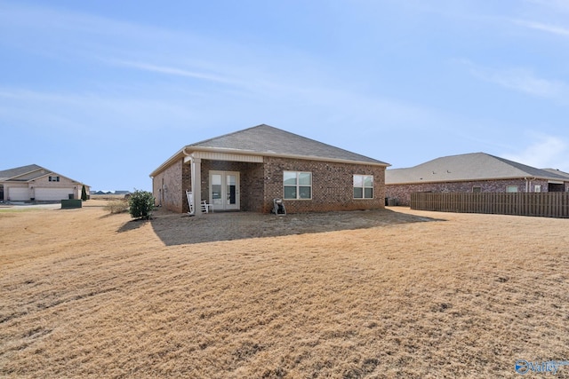 rear view of house with french doors