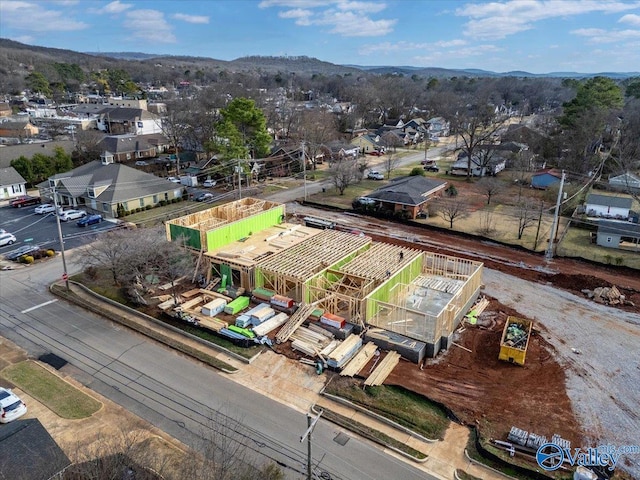 birds eye view of property with a residential view