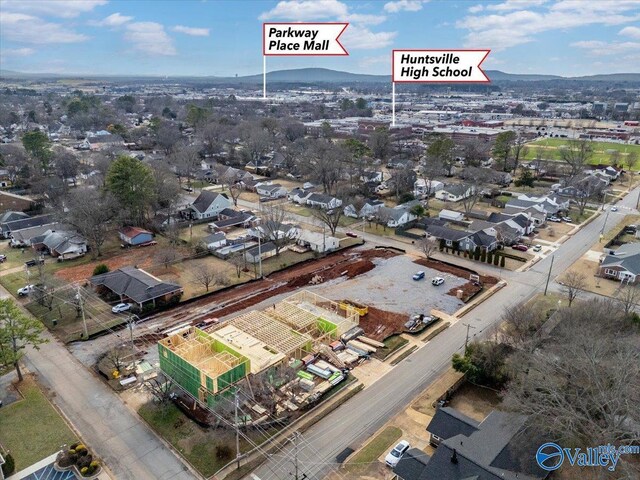 aerial view with a residential view