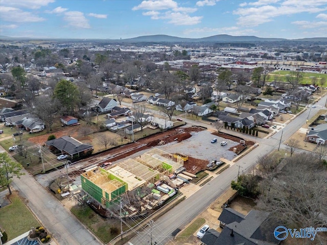 bird's eye view with a residential view and a mountain view