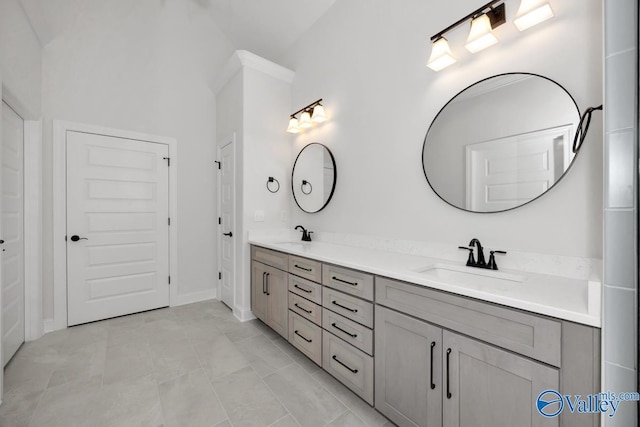 bathroom featuring tile patterned floors and vanity