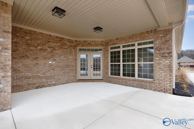 view of patio / terrace featuring french doors