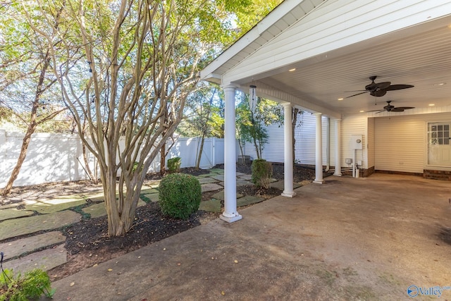 view of patio / terrace with ceiling fan