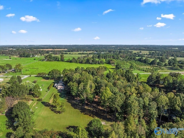 bird's eye view with a rural view