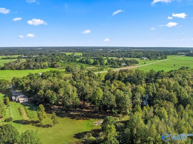 drone / aerial view with a rural view