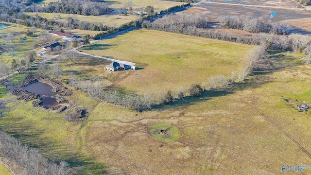 bird's eye view with a rural view