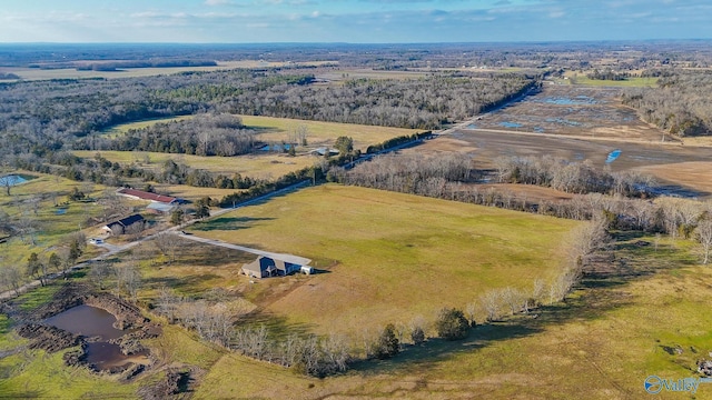 aerial view with a rural view